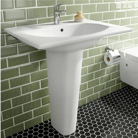 Trento White Ceramic Pedestal Basin