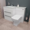 Vigo Left Hand Combination Unit and White Basin with Tabor Back to Wall pan and Seat