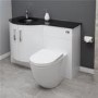 Bow Front Combination Unit with Black Basin - Austin Back to Wall Toilet -Vigo Range
