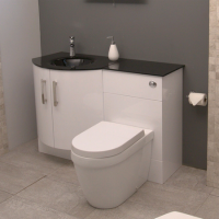 Bow Front Left Hand Combination Unit with Aurora Toilet - Vigo Bow Front Left Hand Combination Unit with Aurora Toilet - Vigo