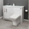 Bow Front Toilet &amp; Basin Combination Unit with Austin Toilet - White- Vigo Range