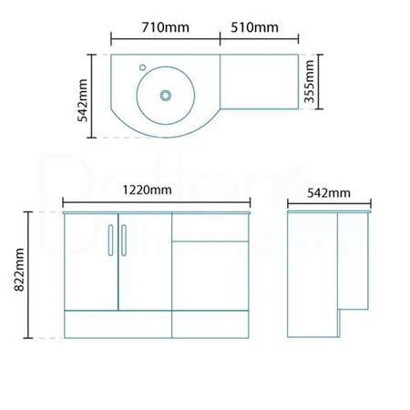 Bow Front Toilet & Basin Combination Unit with Austin Toilet - White- Vigo Range