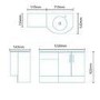 Bow Front Combination Unit - Right Hand - Black Basin with Austin Toilet - Vigo Range