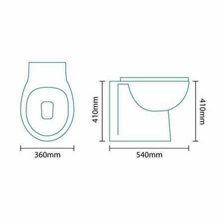 Back to Wall Toilet with Dual Flush Concealed Cistern - Tampa Range
