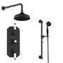 Grade A1 - Black Dual Outlet Wall Mounted Thermostatic Mixer Shower Set with Hand Shower - Cambridge