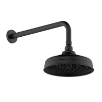 ONLY OPENED - BlackTraditional Shower Head & Wall Arm - Cambridge ONLY OPENED - BlackTraditional Shower Head & Wall Arm - Cambridge