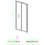 Brushed Brass 6mm Glass Square Bifold Shower Enclosure 800x800mm - Carina