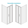 Brushed Brass 6mm Glass Rectangular Bifold Shower Enclosure 900x800mm - Carina