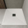 900mm Chrome 6mm Glass Square Hinged Shower Enclosure with Low Profile Shower Tray - Carina