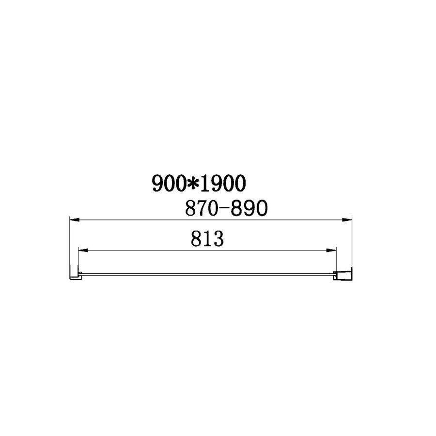 900mm Chrome 6mm Glass Square Hinged Shower Enclosure - Carina