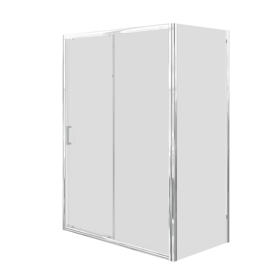 Chrome 6mm Glass Rectangular Shower Enclosure with Shower Tray 1200x700mm - Carina