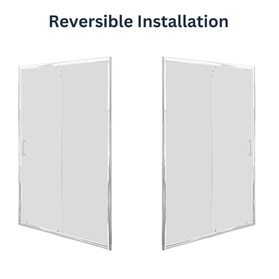 Chrome 6mm Glass Rectangular Shower Enclosure with Shower Tray 1200x700mm - Carina