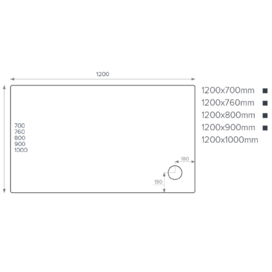 Chrome 6mm Glass Rectangular Shower Enclosure with Shower Tray 1200x700mm - Carina