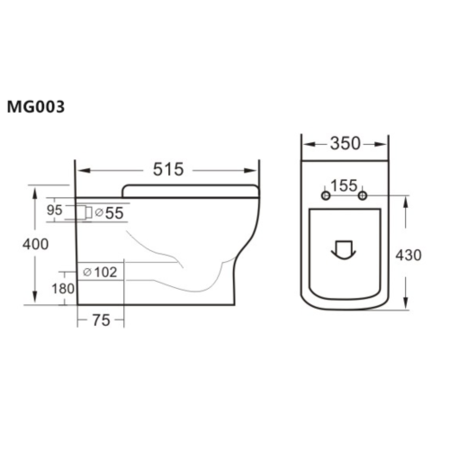 Back to Wall Toilet with Soft Close Seat