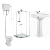 Taylor and Moore Traditional Suite with 800mm Shower Enclosure Tray and Waste