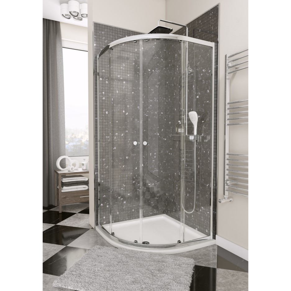 Claritas Glass Quadrant Shower Screen Enclosure with Tray & Waste 900