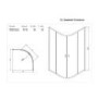 Claritas Glass Quadrant Shower Screen Enclosure with Tray & Waste - 900 x 900mm