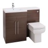 Moderno Left Hand Walnut Furniture Suite with 900mm Shower Enclosure Tray and Waste