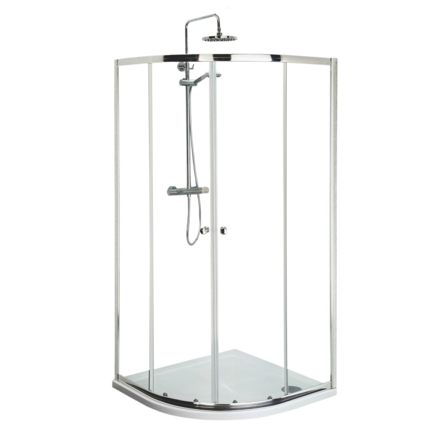 Moderno Left Hand Walnut Furniture Suite with 900mm Shower Enclosure Tray and Waste