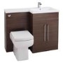 Moderno Right Hand Walnut Furniture Suite with 900mm Shower Enclosure Tray and Waste