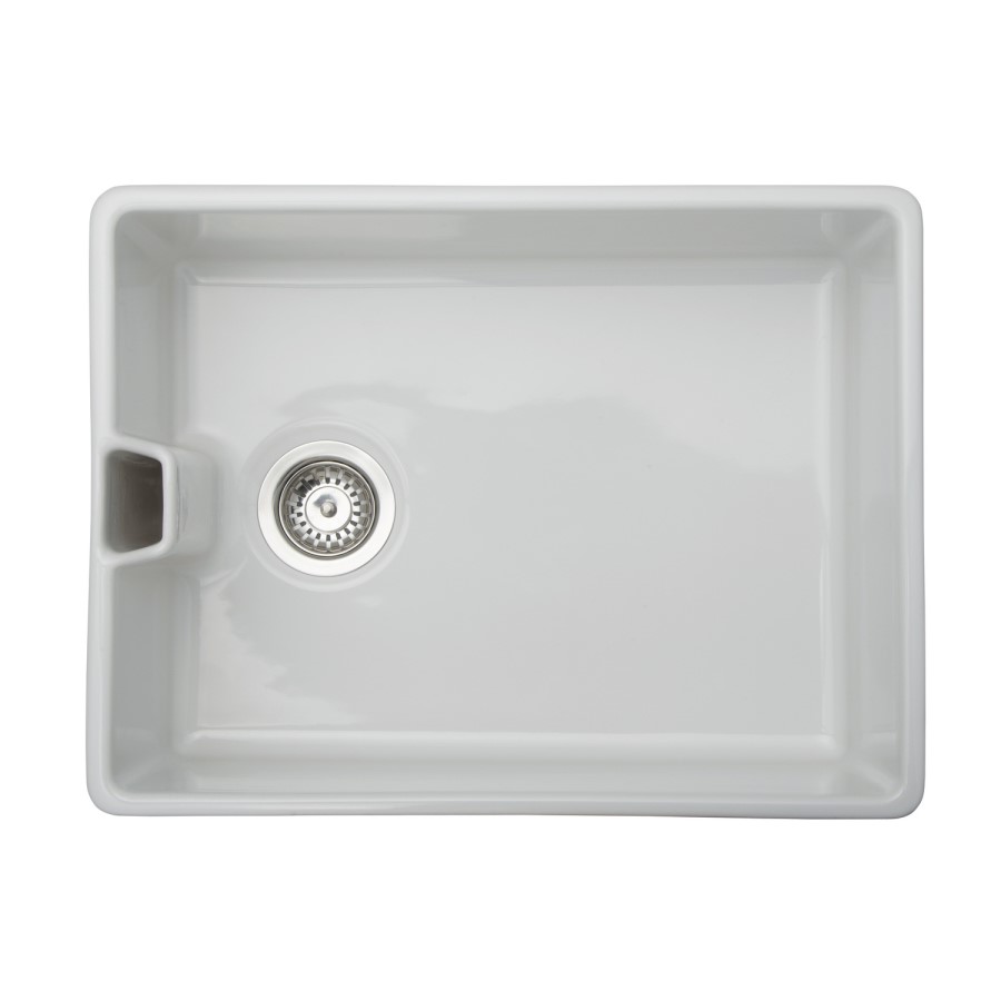 1 Bowl White Ceramic Undermount Kitchen Sink with Chrome Mixer Tap Set - Taylor & Moore