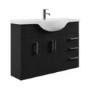 1200mm Black Freestanding Vanity Unit with Basin - Classic