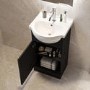 455mm Black Freestanding Cloakroom Vanity Unit with Basin - Classic