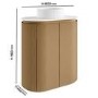800mm Wooden Curved Fluted Freestanding Countertop Vanity Unit with Basin - Matira
