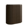 800mm Walnut Wood Effect Curved Fluted Freestanding Countertop Vanity Unit – Matira