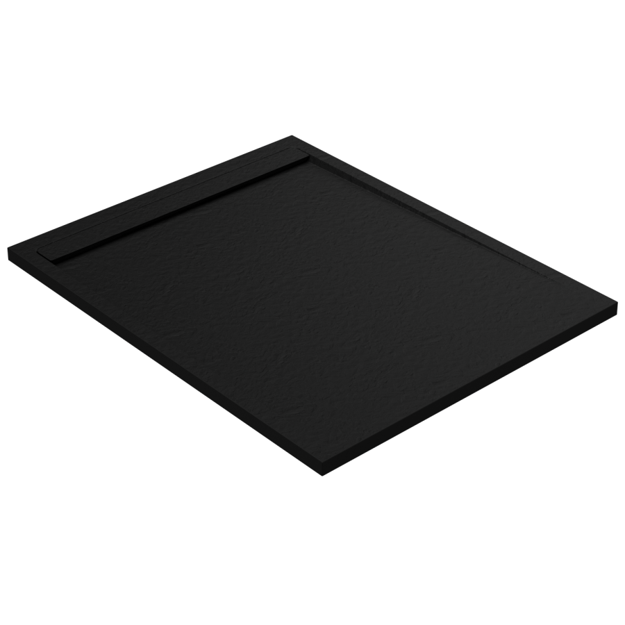 Black 1000x800 30mm Slimmine Tray w/  Linear Waste - Coast 