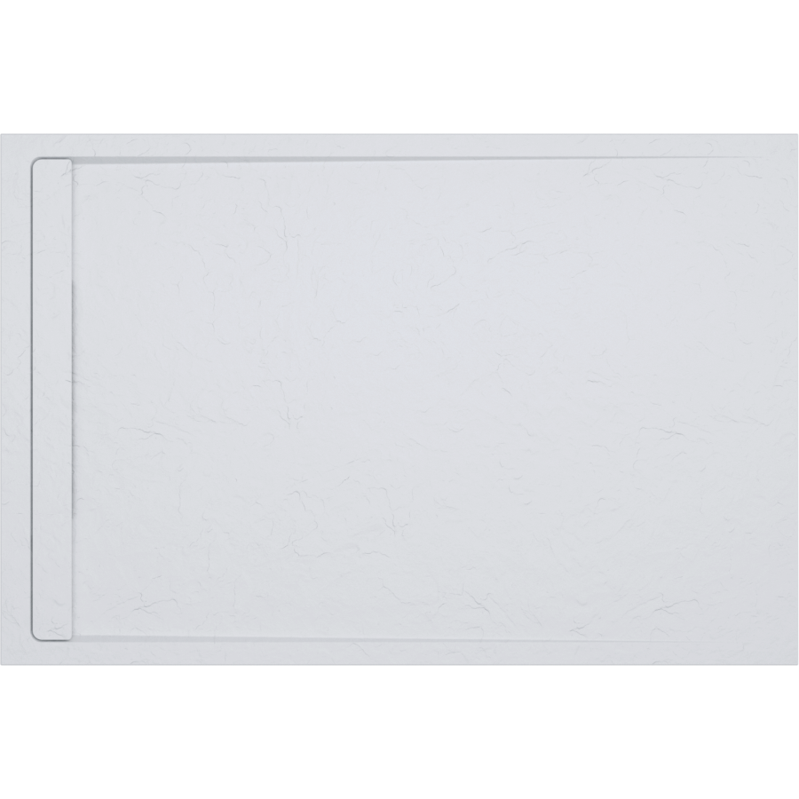 White 1000x800 30mm Slimmine Tray w/  Linear Waste - Coast 