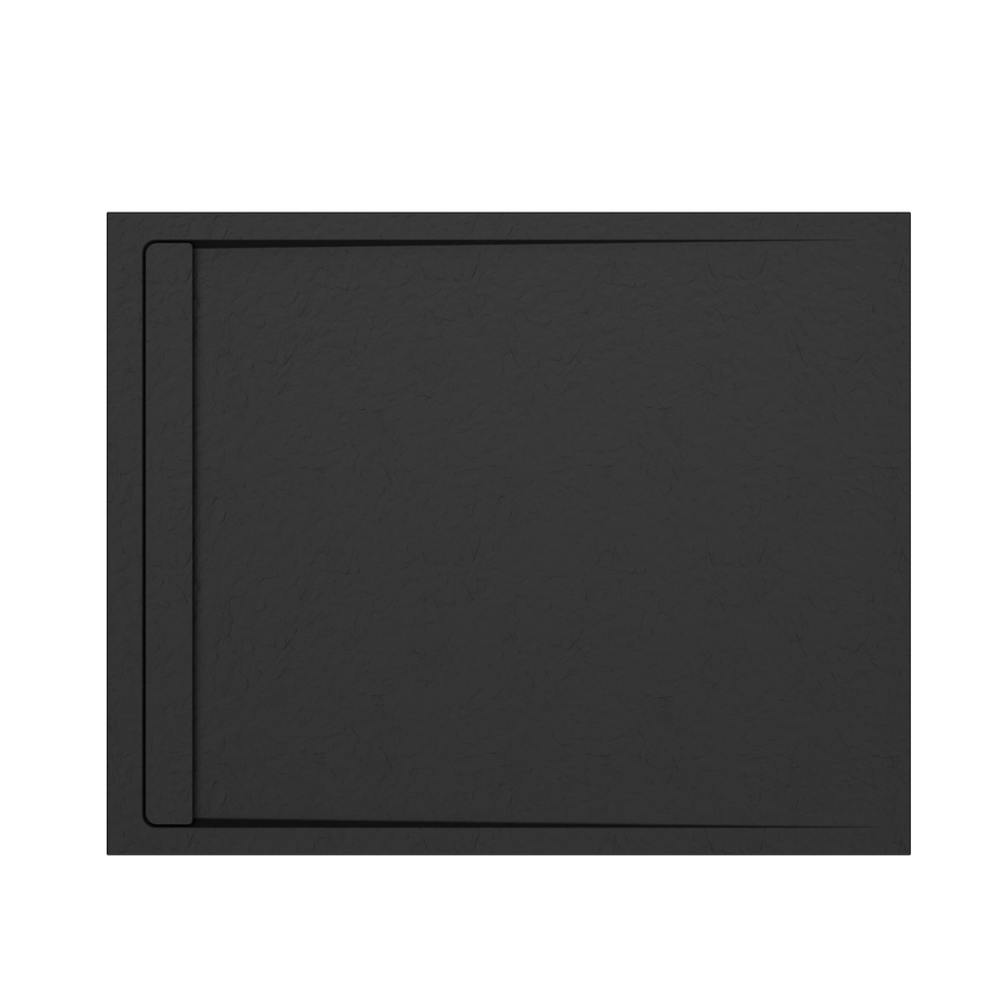 Black 1000x900 30mm Slimmine Tray w/  Linear Waste - Coast 