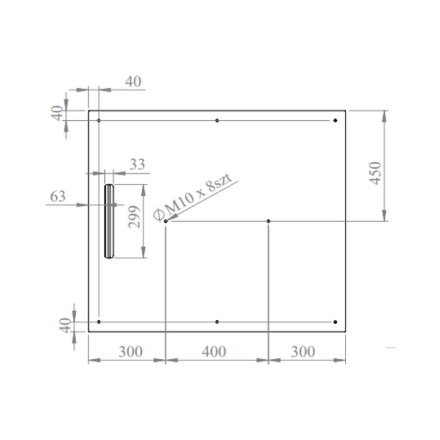 Black 1000x900 30mm Slimmine Tray w/  Linear Waste - Coast 