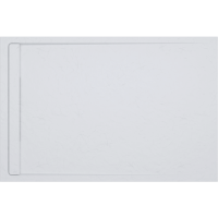 White 1000x900 30mm Slimmine Tray w/  Linear Waste - Coast 