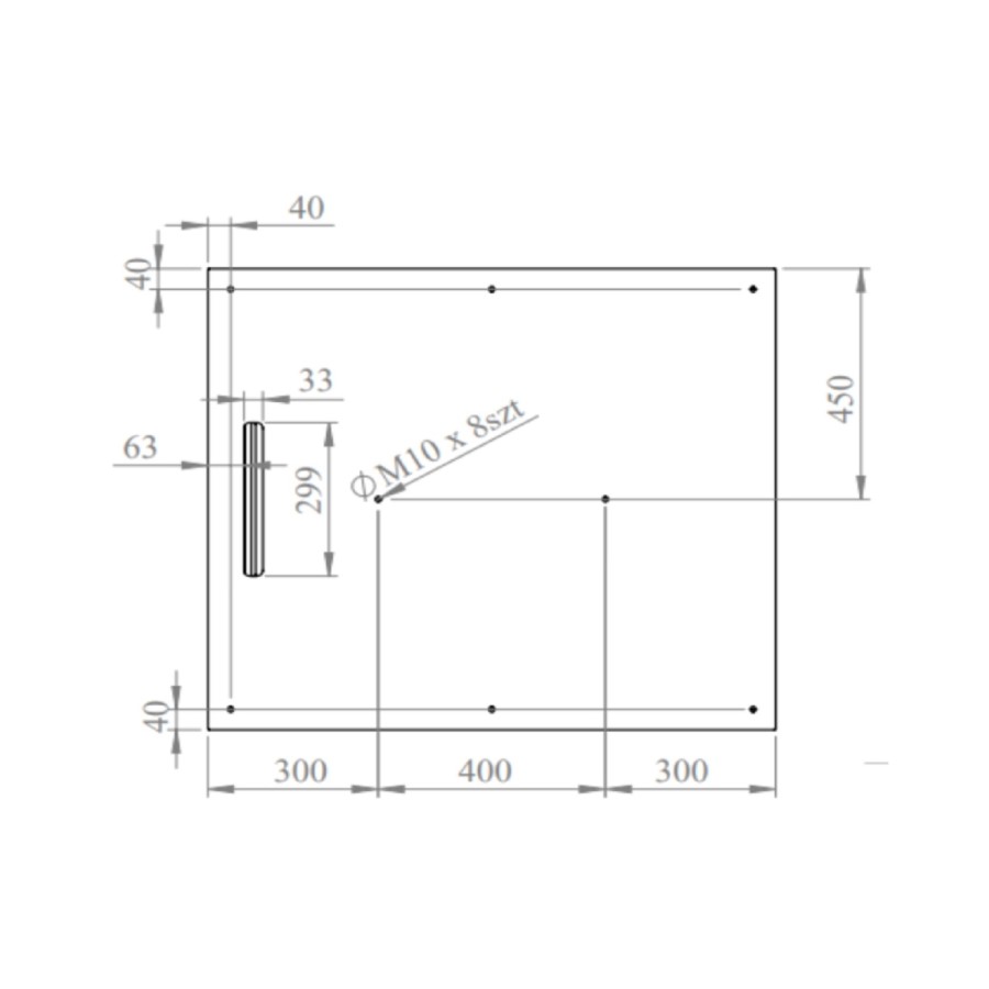 1000x900 Rectangular Shower Tray 30mm Low-Profile - Slate Cast Marble