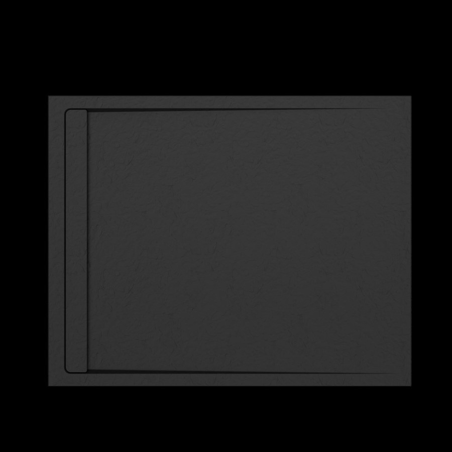 Black 1200x900 Rectangular Shower Tray 30mm Low-Profile - Slate Cast Marble
