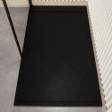 BUN/COA140X80BLK/98395 Black 1400x800 Rectangular Shower Tray 30mm Low-Profile - Slate Cast Marble