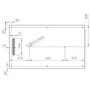 White 1400x800 30mm Slimmine Tray w/  Linear Waste - Coast 