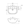 Rak Ceramics Modern Semi Pedestal Basin 450mm