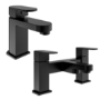 Black Bath and Basin Tap Set - Como