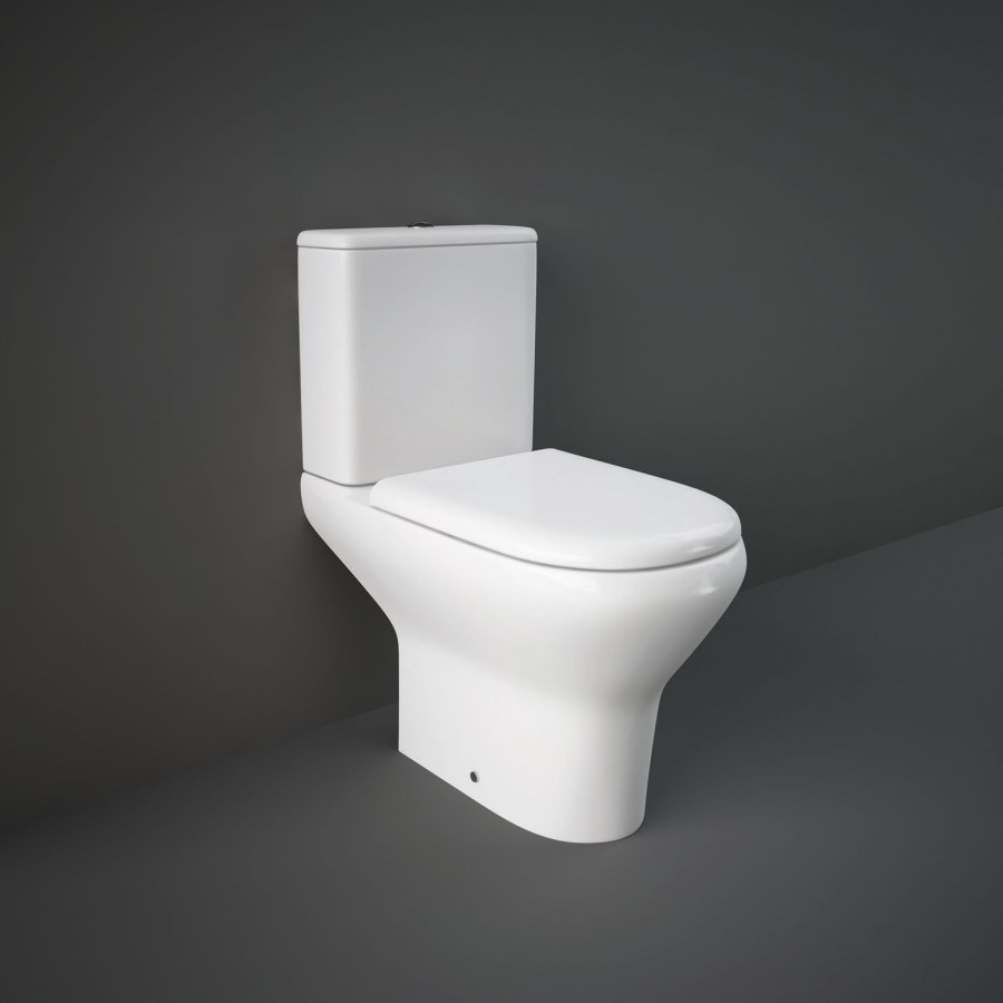 Graded A1 - Close Coupled Rimless Comfort Height Toilet with Soft Close Seat - RAK Compact Deluxe