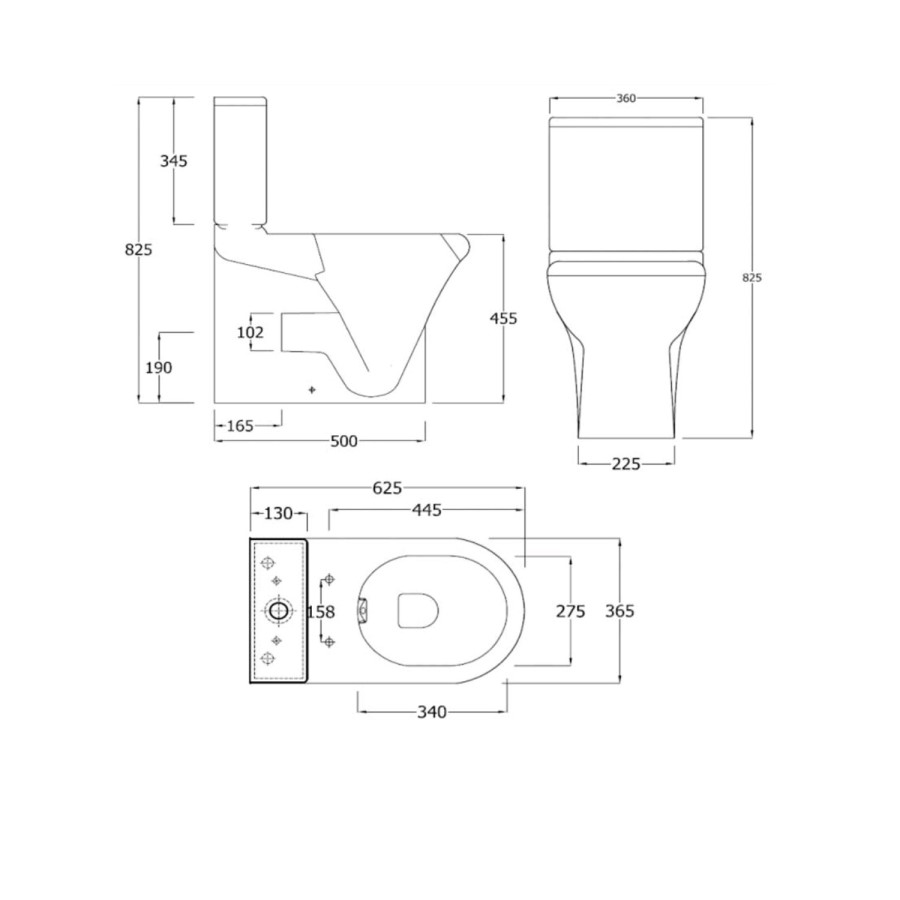 Graded A1 - Close Coupled Rimless Comfort Height Toilet with Soft Close Seat - RAK Compact Deluxe