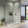 1400x900mm Brushed Brass Frameless Walk In Shower Enclosure and Shower Tray Corvus