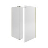 1400x800mm Brushed Brass Frameless Walk In Shower Enclosure and Shower Tray - Corvus