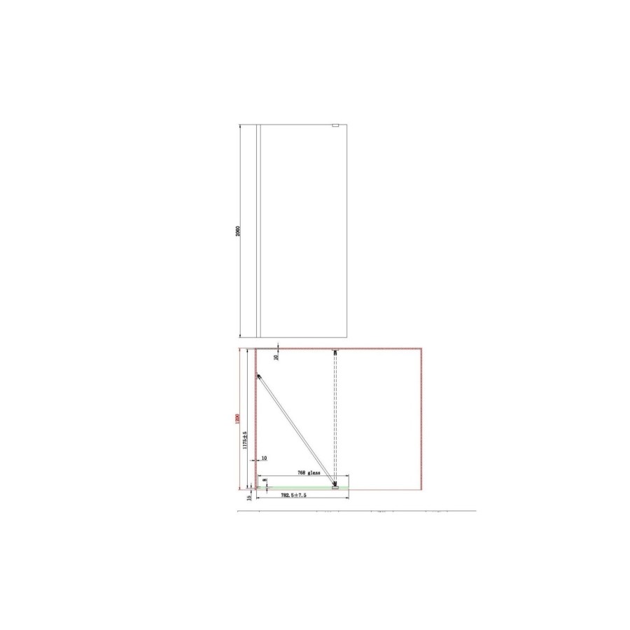 1400x800mm Frameless Walk In Shower Enclosure and Shower Tray with Drying Area- Corvus