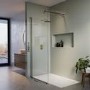 1400 x 800mm Brass Walk in Shower Enclosure Suite with Ashford Toilet and Basin