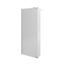 900mm Brushed Brass Frameless Wet Room Shower Screen with Flipper Panel - Corvus