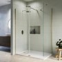 Brushed Brass Double Shower Screen for Wet Room & Walk In Shower 2500mm 
