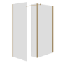 Brushed Brass Double Shower Screen for Wet Room & Walk In Shower 2500mm 