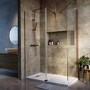 1600x800mm Bronze Wet Room Shower Screen Enclosure with Flipper Panel - Corvus